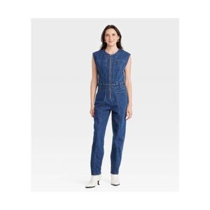 Universal Thread Tailored Denim Jumpsuit (Dark Wash - 2)